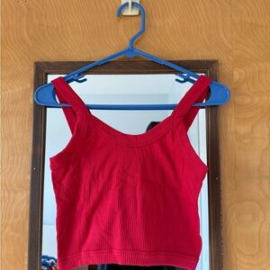 Freshwear Bold Red Ribbed Top